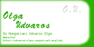 olga udvaros business card